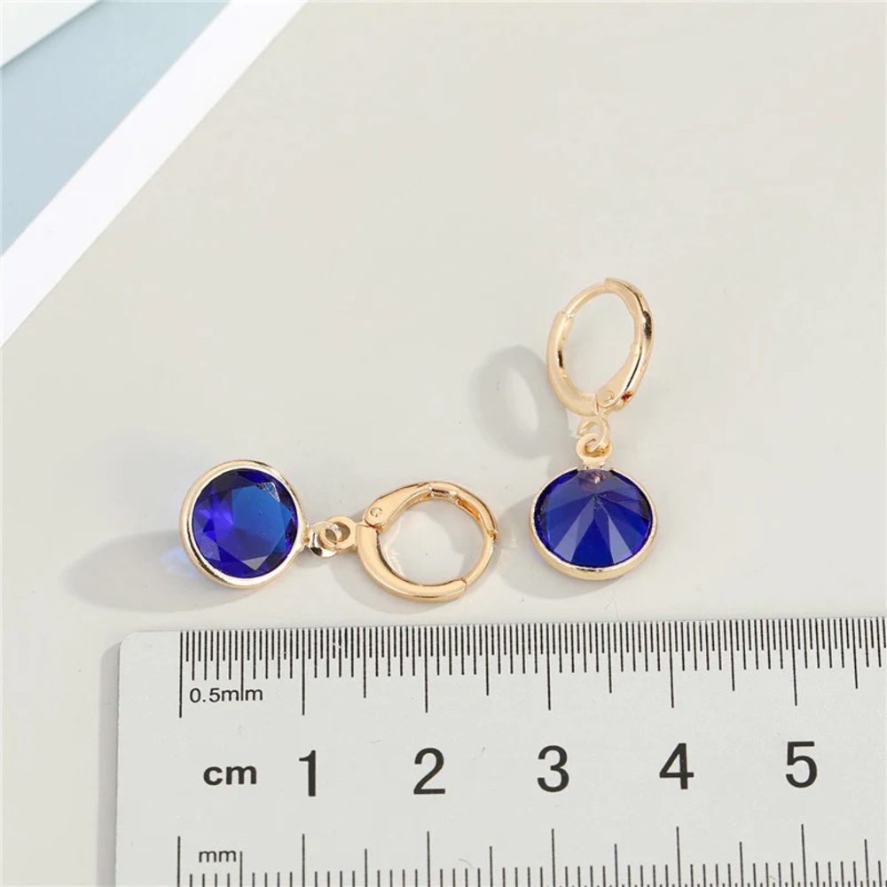 Royal blue dangle earrings birth month earrings